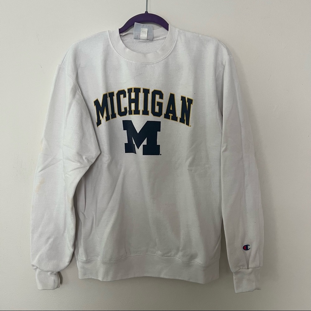 Michigan White Crewneck